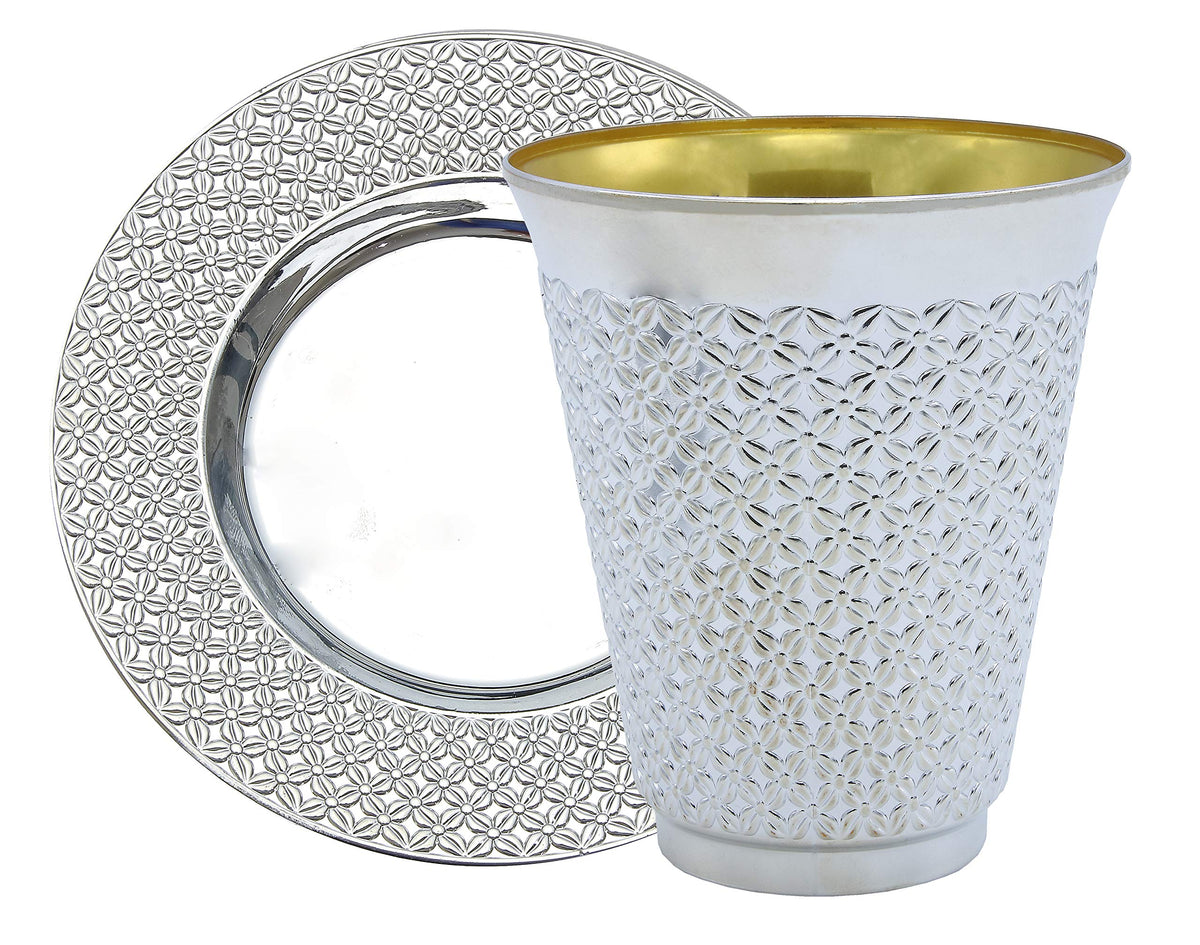 Silver Kiddush Cup and Saucer Set (50)