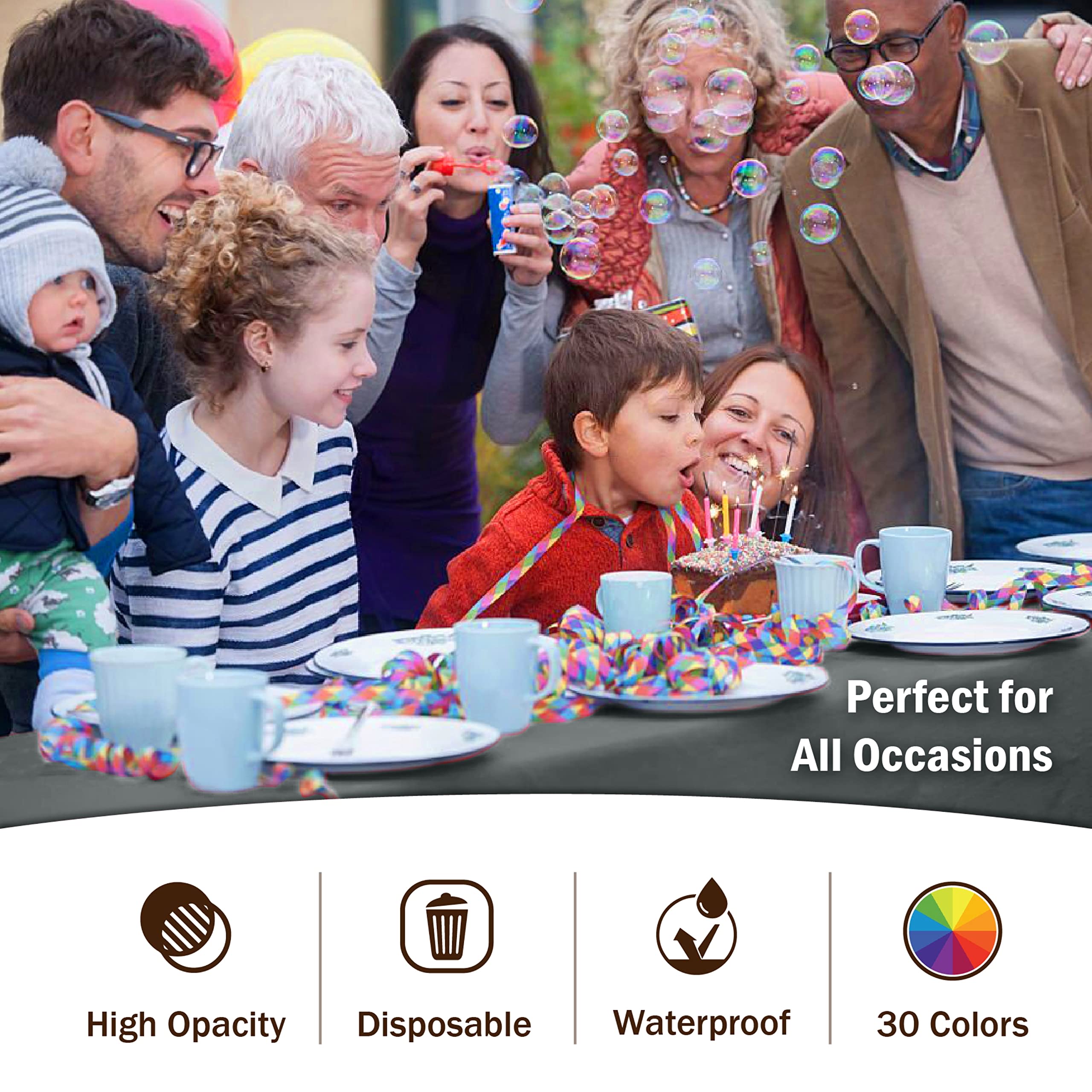 Premium Silver Plastic Table Covers | 12 Count - 54 In. x 108 In.