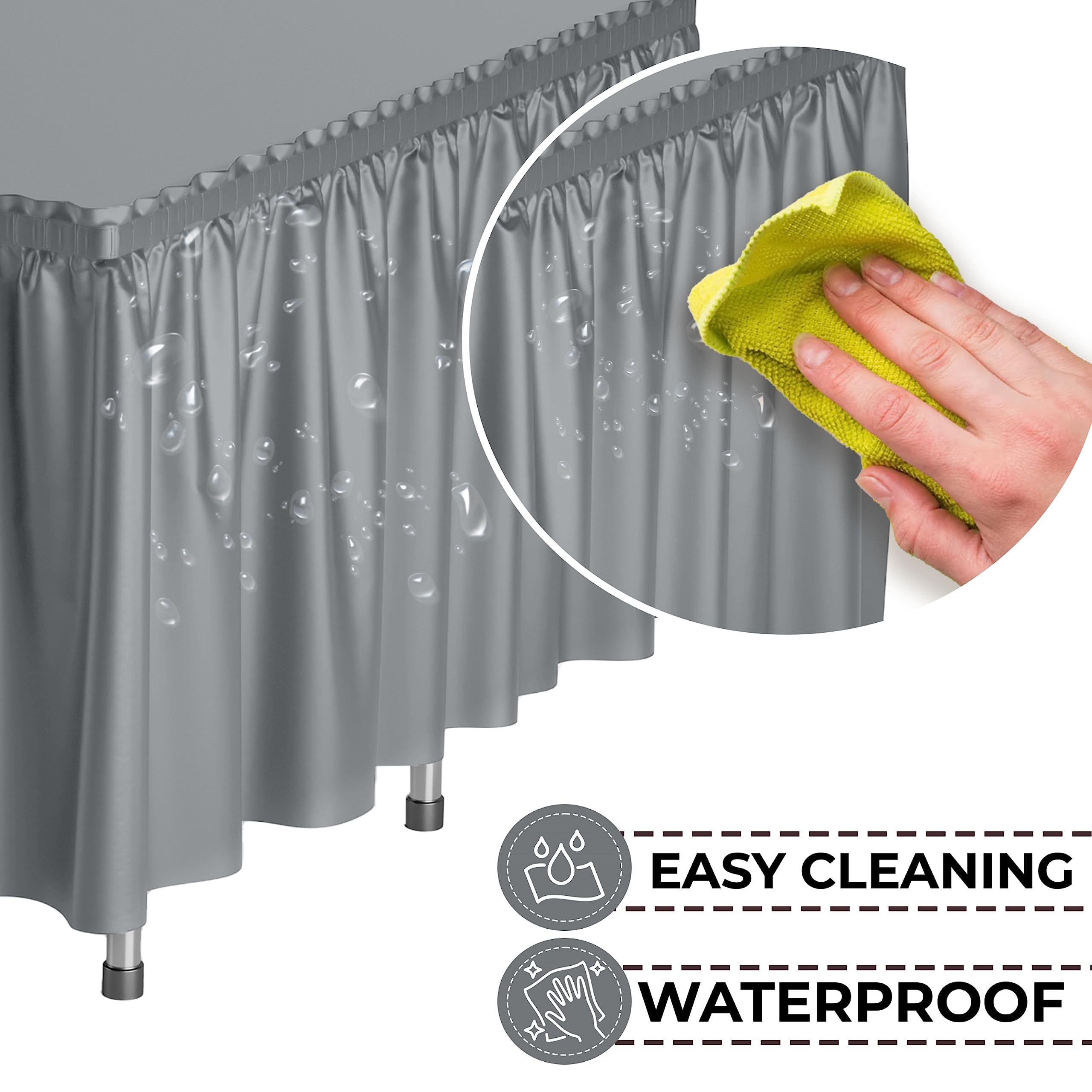 Silver Plastic Table Skirt | Case of 48