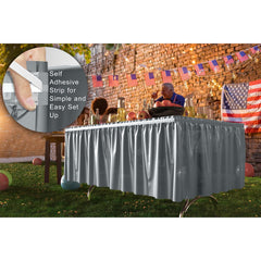 Silver Plastic Table Skirt | Case of 48