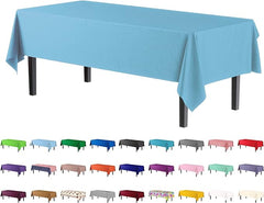Premium Sky Blue Plastic Table Cover | Case of 96 - 54 In. x 108 In.
