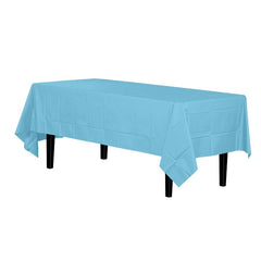 Sky Blue Plastic Table Covers | 6 Pack - 54 In. x 108 In.