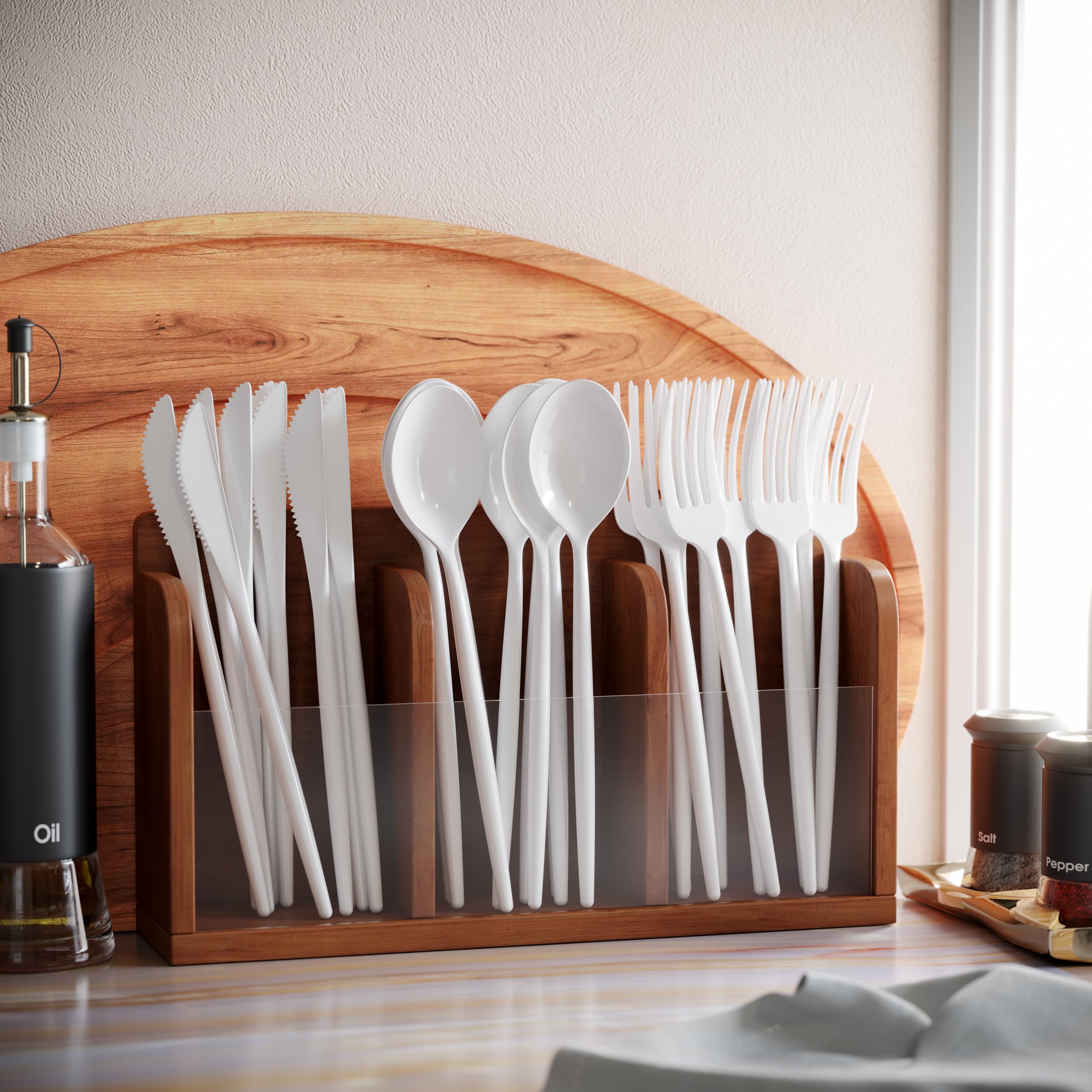 Trendables Gloss White Plastic Forks | 480 Count
