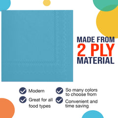 Turquoise Luncheon Napkins - 6.75 in. | 1800 Count