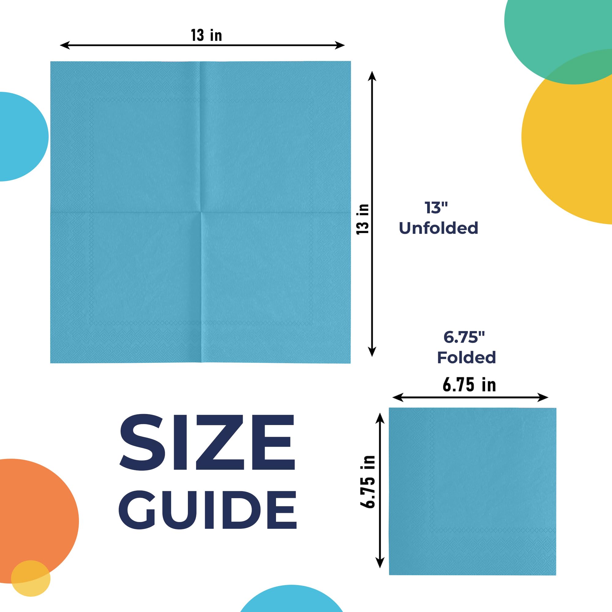 Turquoise Luncheon Napkins - 6.75 in. | 1800 Count
