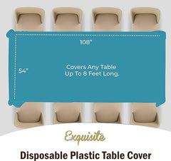 Premium Turquoise Plastic Table Cover | Case of 96 - 54 In. x 108 In.