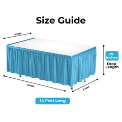 Turquoise Plastic Table Skirt | Case of 48