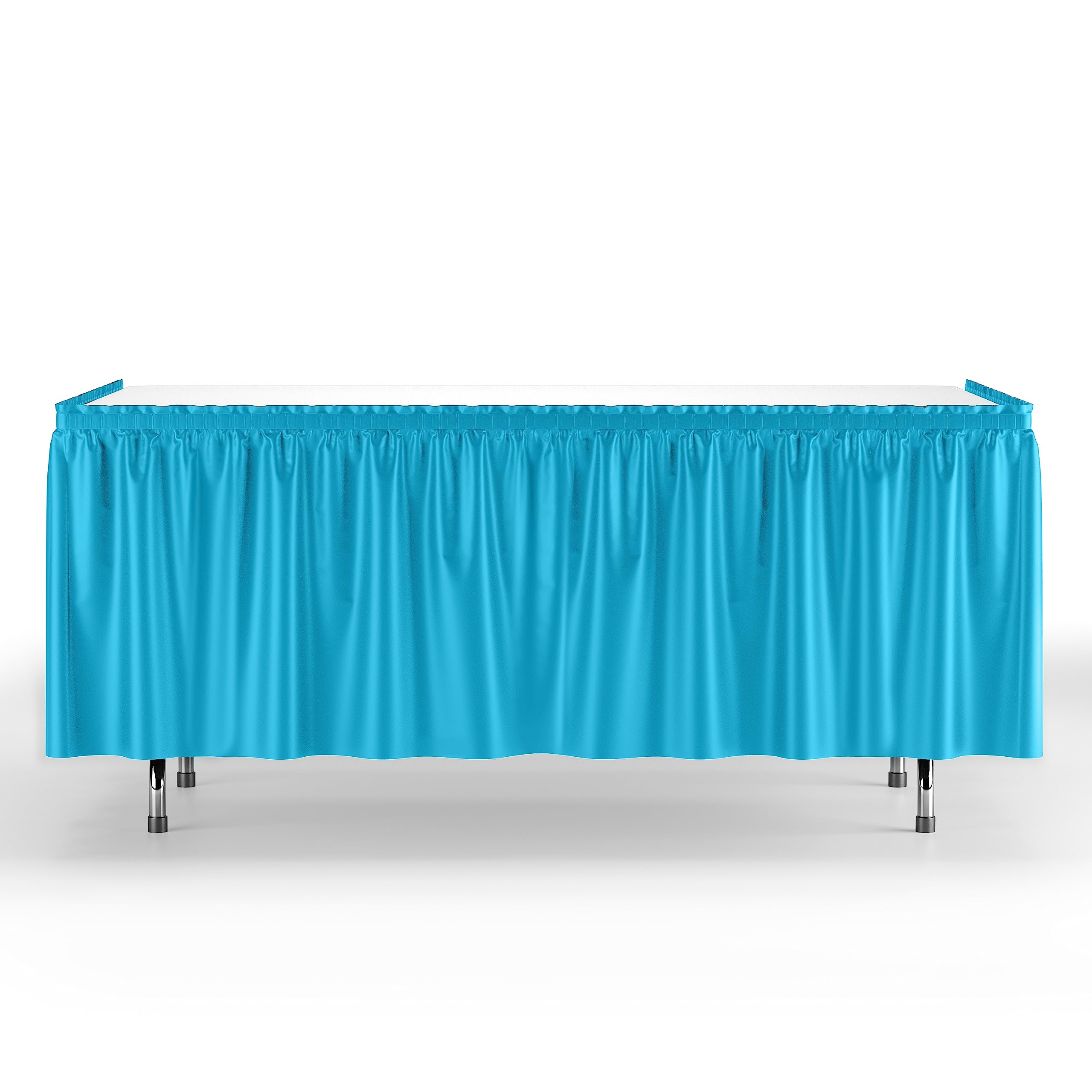 Turquoise Plastic Table Skirt | Case of 48