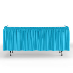 Turquoise Plastic Table Skirt | Case of 48