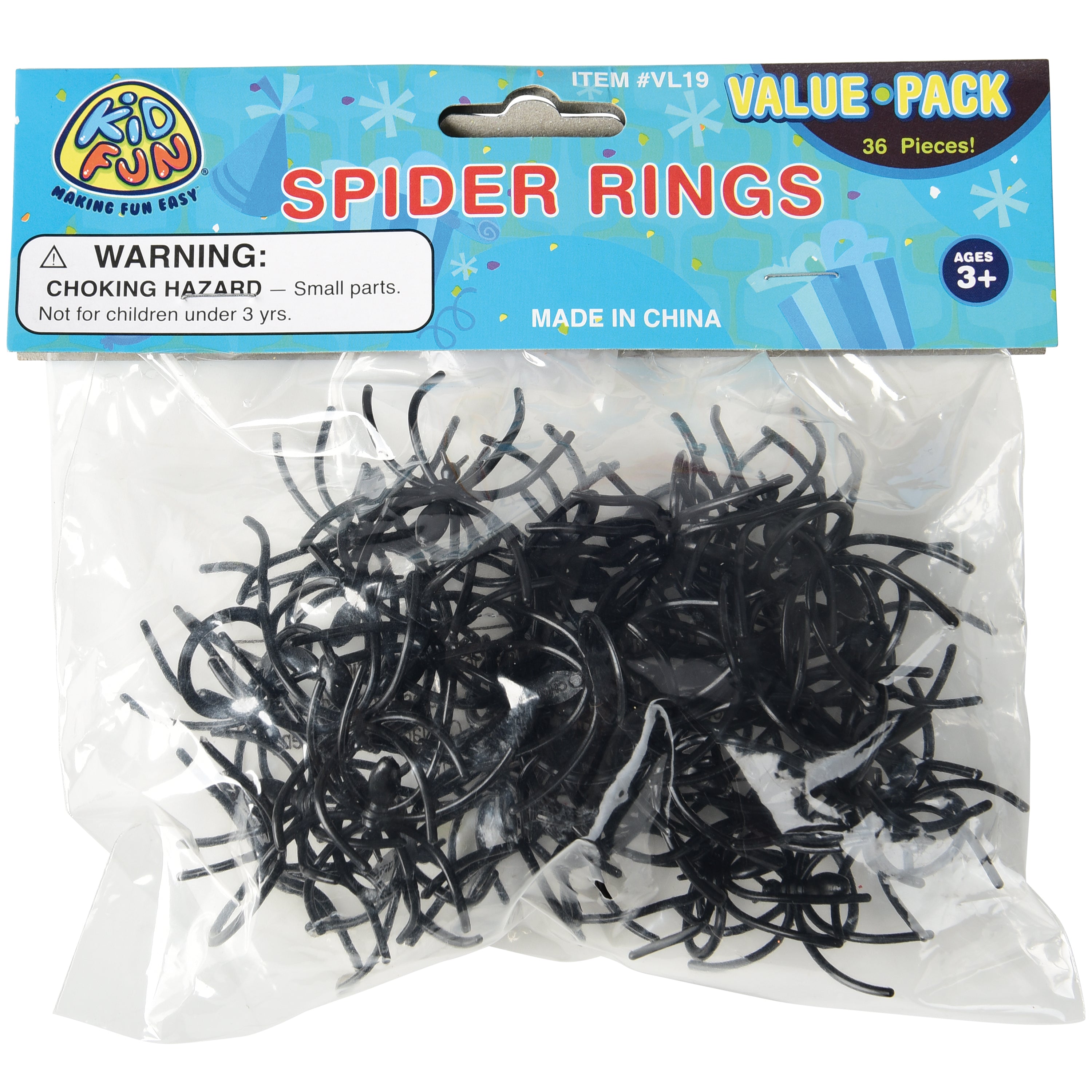 Spider Rings/36 Per Pkg - 36 Count