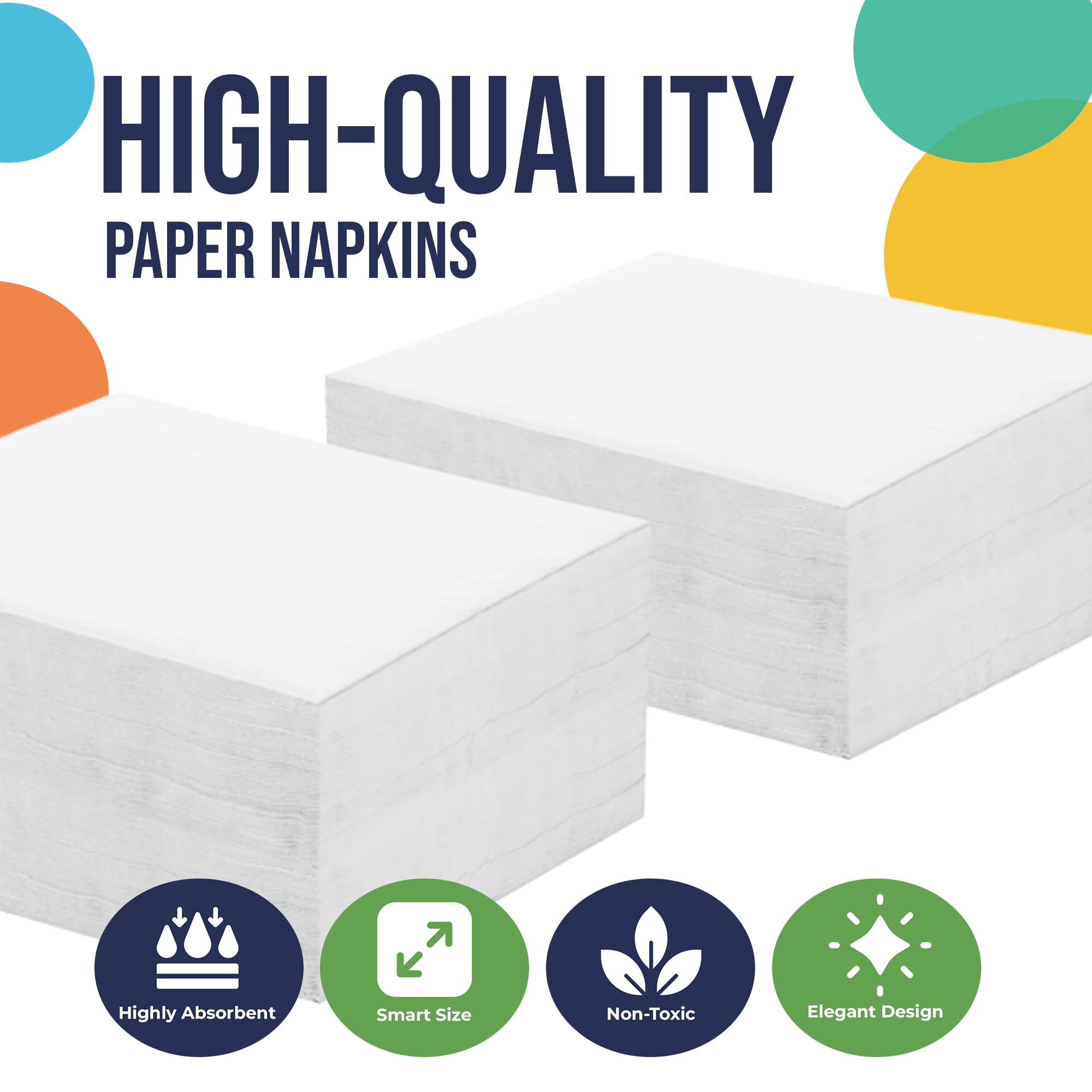 White Beverage Napkins - 9 in. | 1800 Count