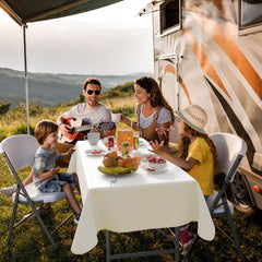 White Flannel Backed Table Cover 54 In. x 70 In.