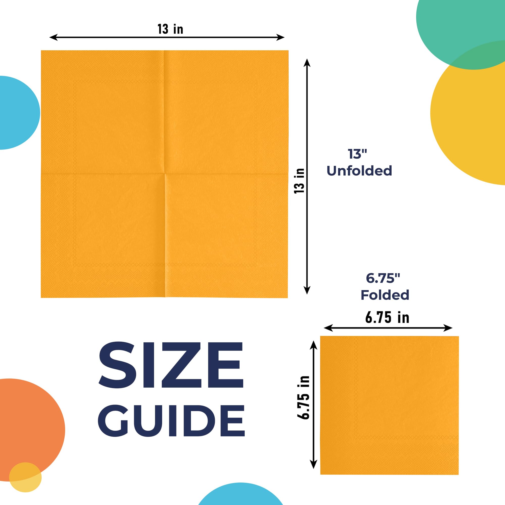 Yellow Luncheon Napkins - 6.75 in. x 6.75 in. | Case of 3600
