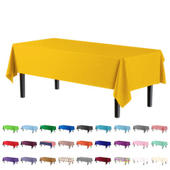 Yellow Plastic Table Cover | Case of 48 - 54 In. x 108 In.