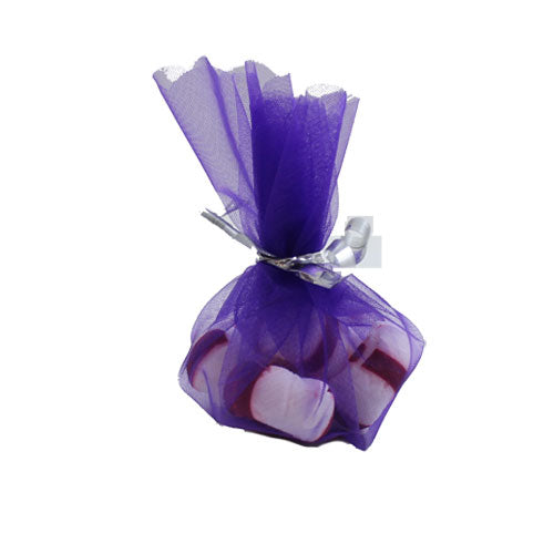 9 In. Purple Scalloped Edge Organza Bag Doilies | 25 Count