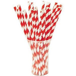 Red Striped Paper Straws - 7.75 in. | 25 Count