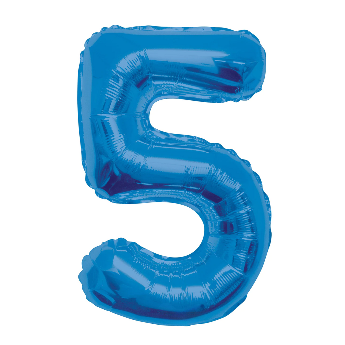 34" Number 5 Blue Mylar Balloon