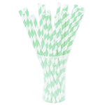 Mint Striped Paper Straws - 7.75 in. | 25 Count