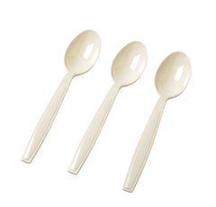 Heavy Duty Bone Plastic Tea Spoons | 50 Count