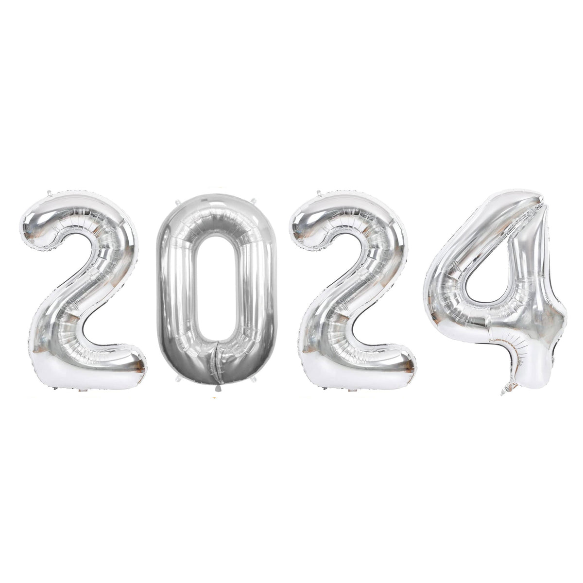 Silver 2024 New Year's Eve Number Balloons - 34 In.