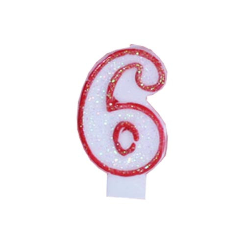 "6" Large Birthday Candle