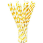 Yellow Striped Paper Straws - 7.75 in. | 25 Count